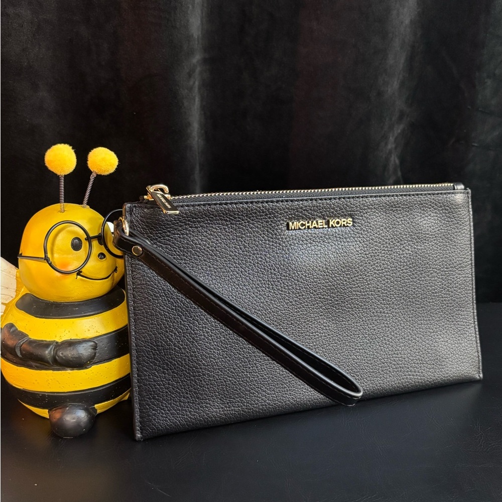 Simple Michael Kors Black Wristlet.